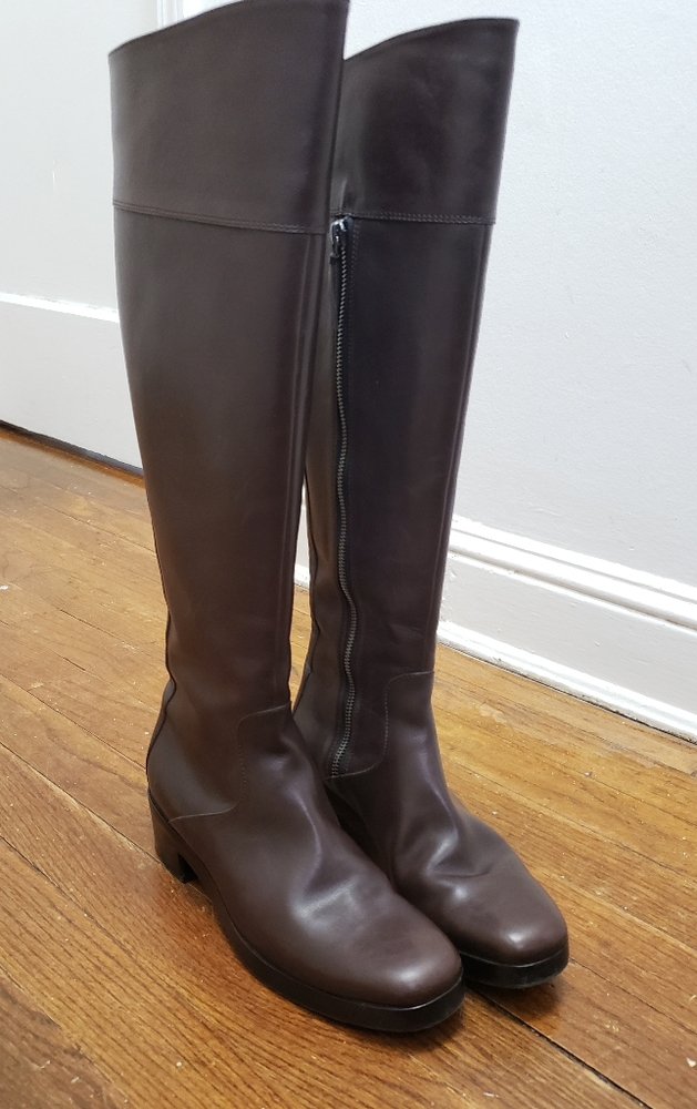 Balenciaga Knee High Cordovan Leather Boot